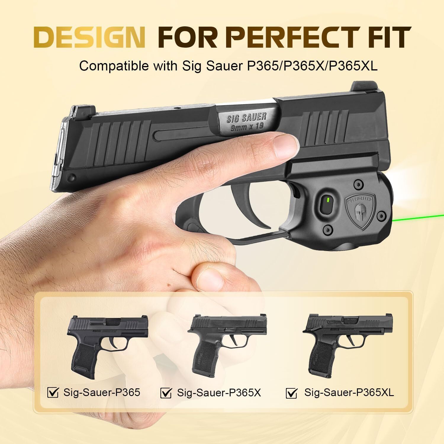 150-Lumen Pistol Light Green Laser & Holster Fit for Sig Sauer P365/P365X/P365XL