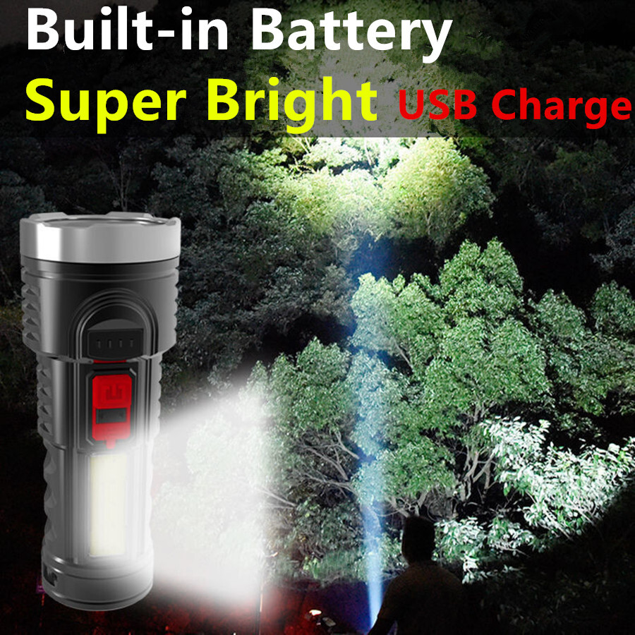 2X 350000000 Lumens Super Bright LED Tactical Flashlight Rechargeable Work Torch