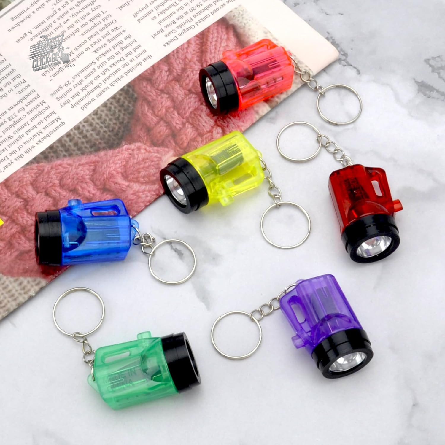 Set of 30 Mini 4cm Keychain Flashlights – Colorful Aluminum LED Lamp for