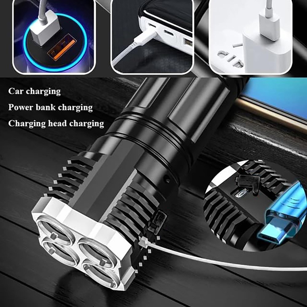 5000000 Lumen LED Tactical Flashlight Rechargeable Super Bright Powerful Torch