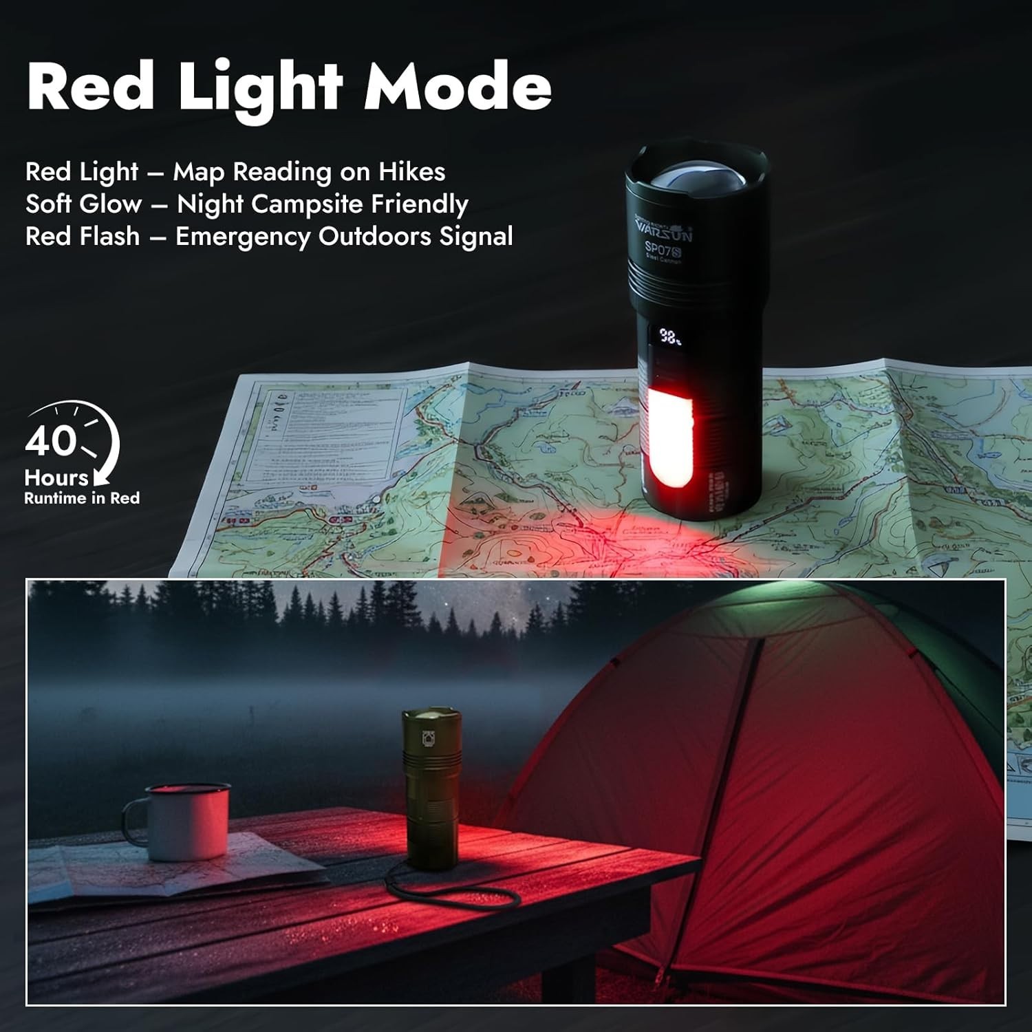SP07S Rechargeable Spotlight – 2800 Lumens LED, Zoomable Beam for Outdoor Tasks