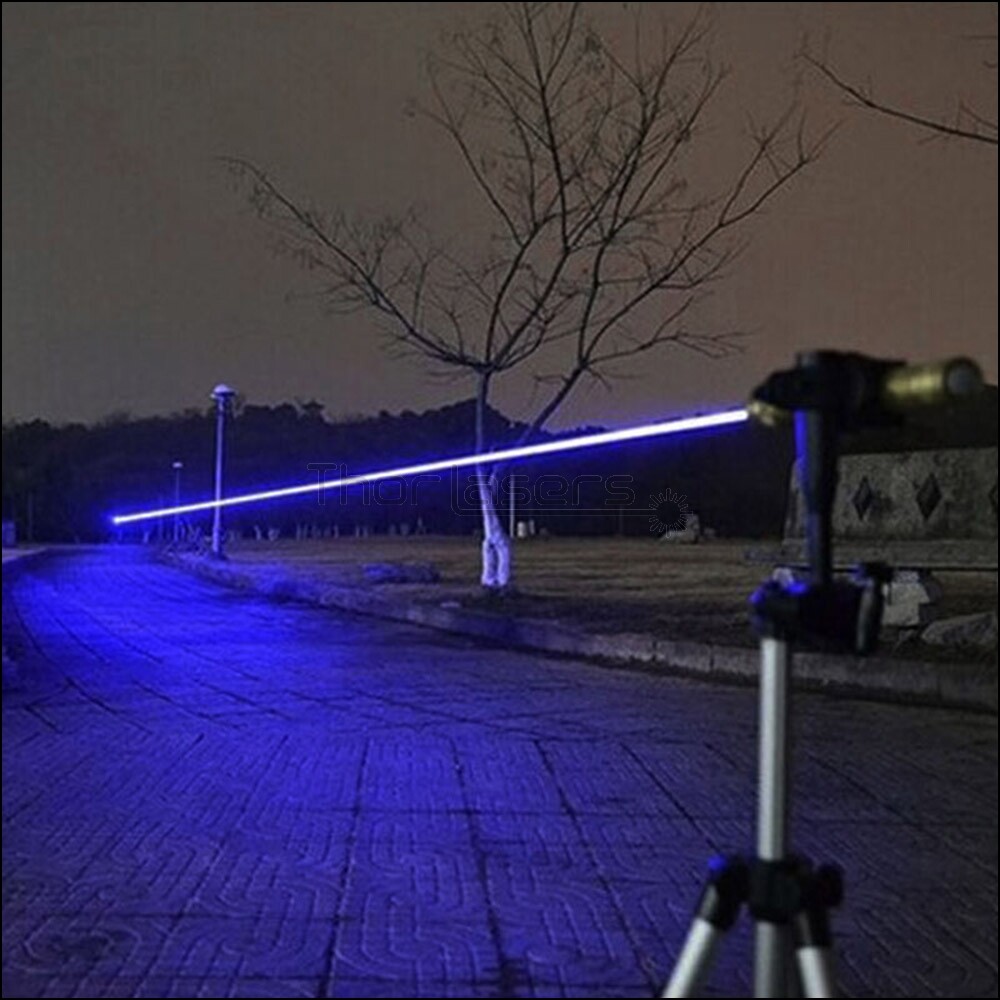 THBX5-M 1MW Adjustable Focus 450nm Blue Flashlight +& Charger &Goggles&Case