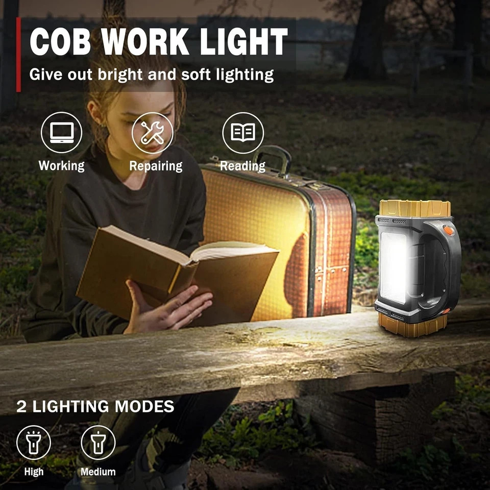 1-Pack Solar Flashlight High Lumens Rechargeable Outdoor Waterproof Spotlight LE