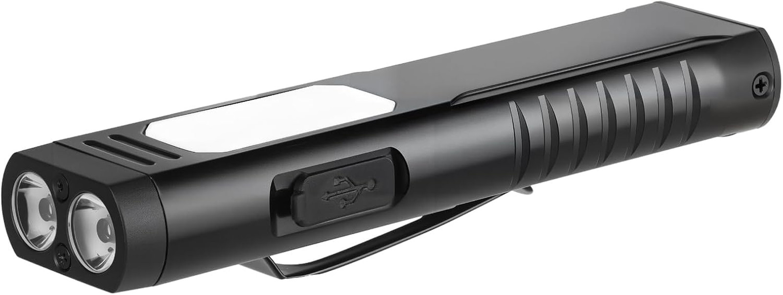 Rechargeable EDC Flashlight with Sound Beeper, Portable Flat Pocket Flashlights