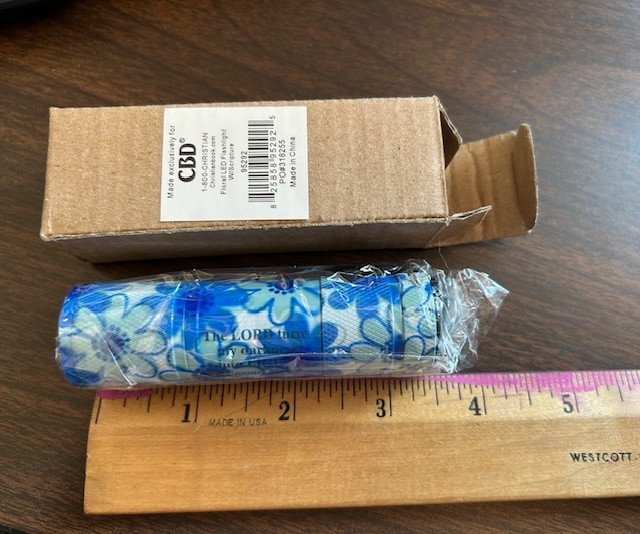 Mini LED Floral Pocket Flashlight/Christian Bible Verse/Pink or Blue