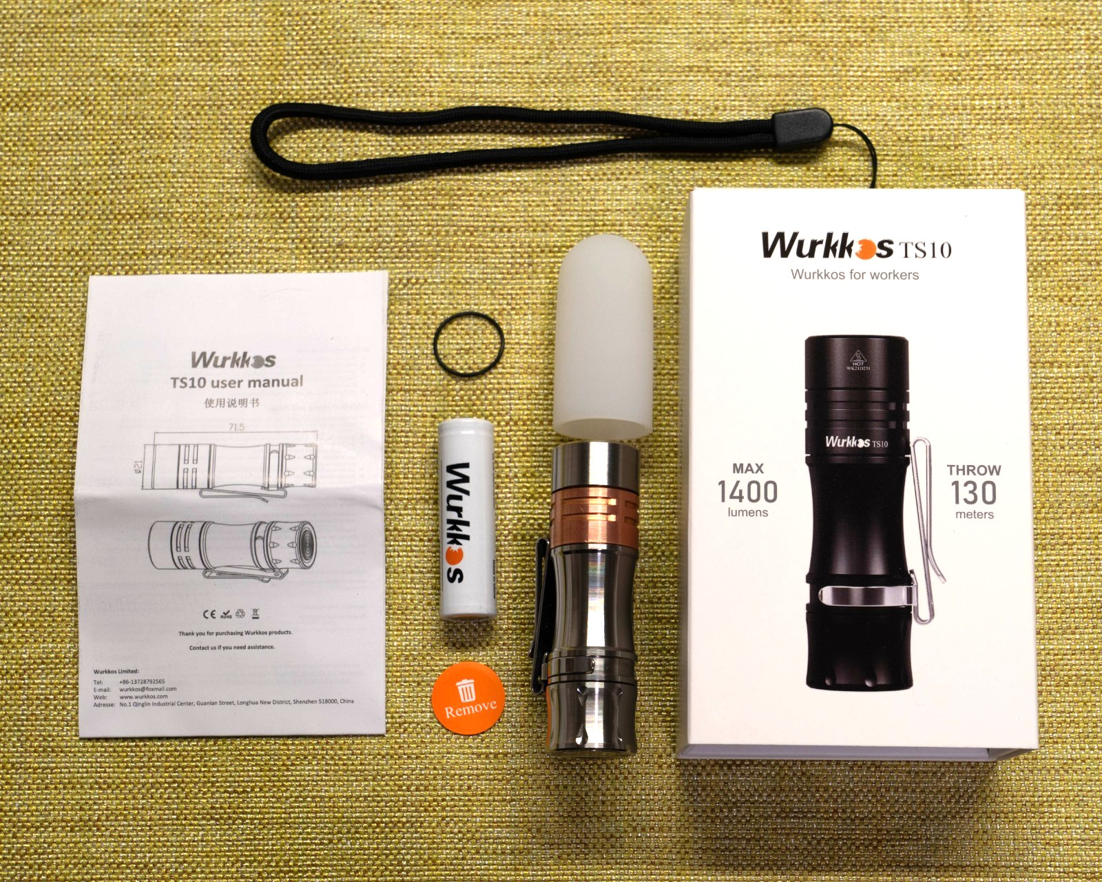 Wurkkos TS10 V2 Titanium Ti / Copper 14500 Mini EDC Flashlight – 4000K High CRI