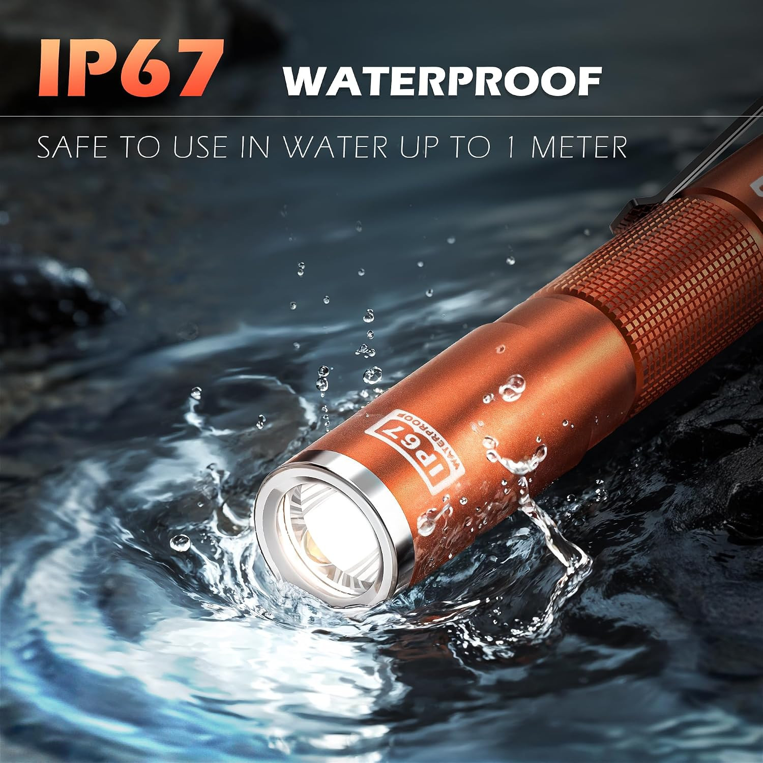 LED Pen Light, 200 Lumens Pocket Flashlight, IP67 Waterproof, 2 Modes, 2 Pack W