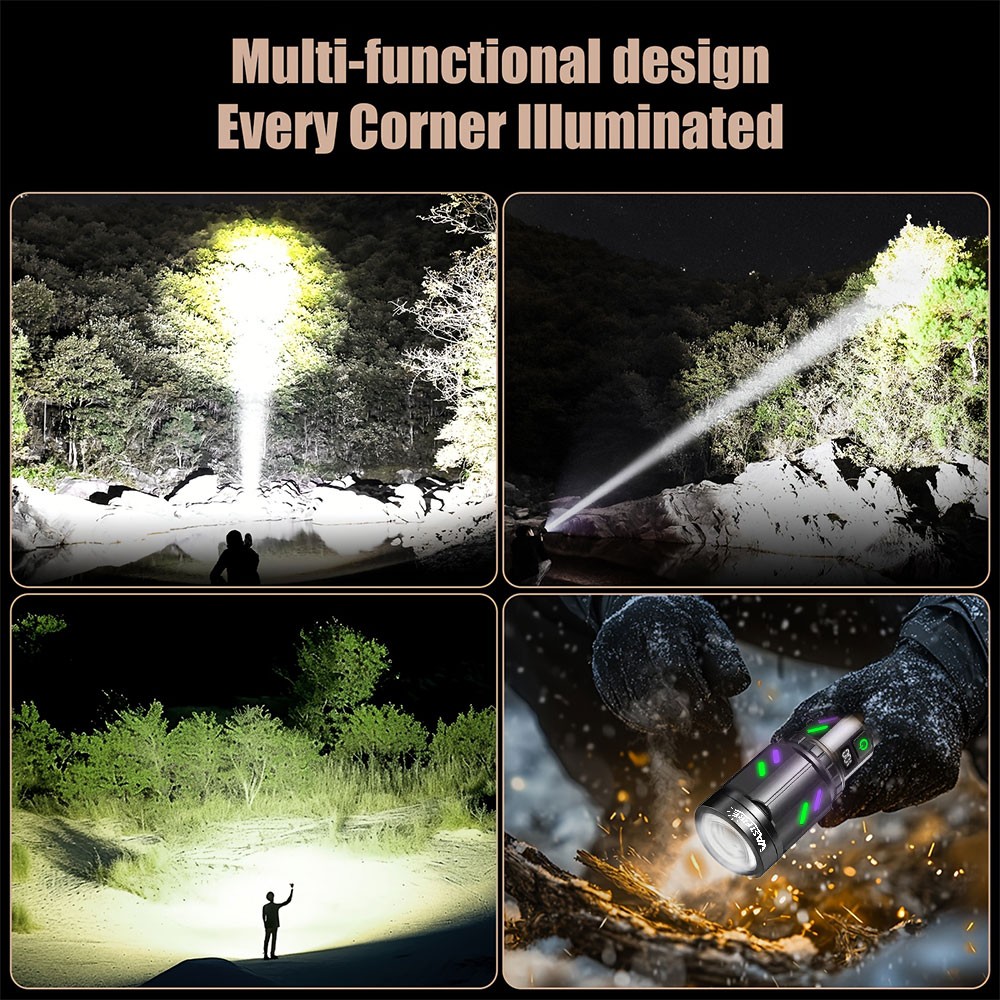 Powerful White Laser LEP Flashlight Torch Zoom USB Rechargeable Burning Light US