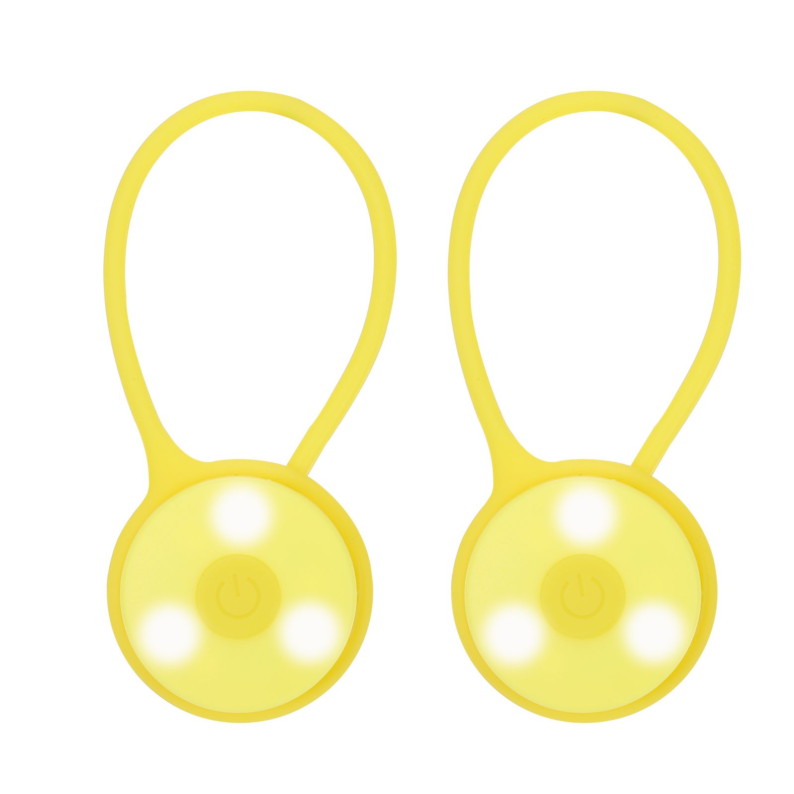 LED Running Light, 2 Pack Silicone Rope Bike Safety Light Running Lights, Yellow