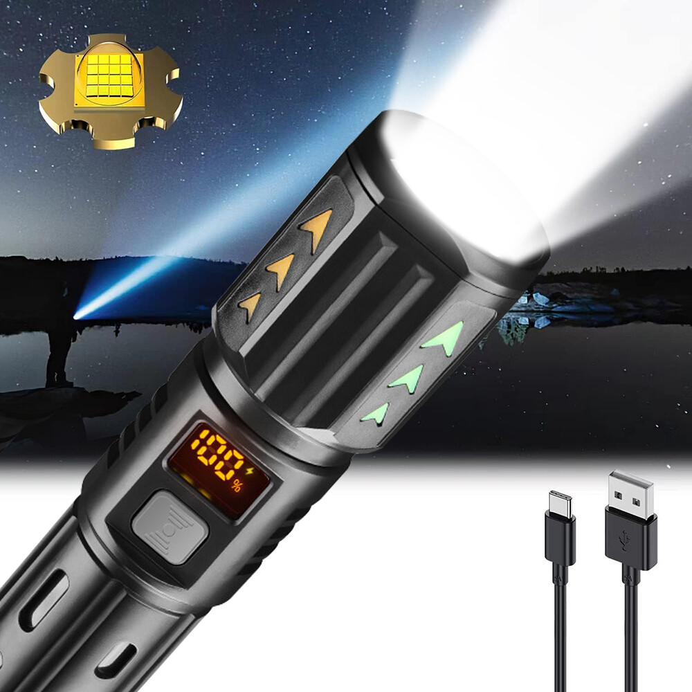 2 Pack LED Super Bright Flashlight Torch Tactical Lamp Zoomable 3 Modes Camping