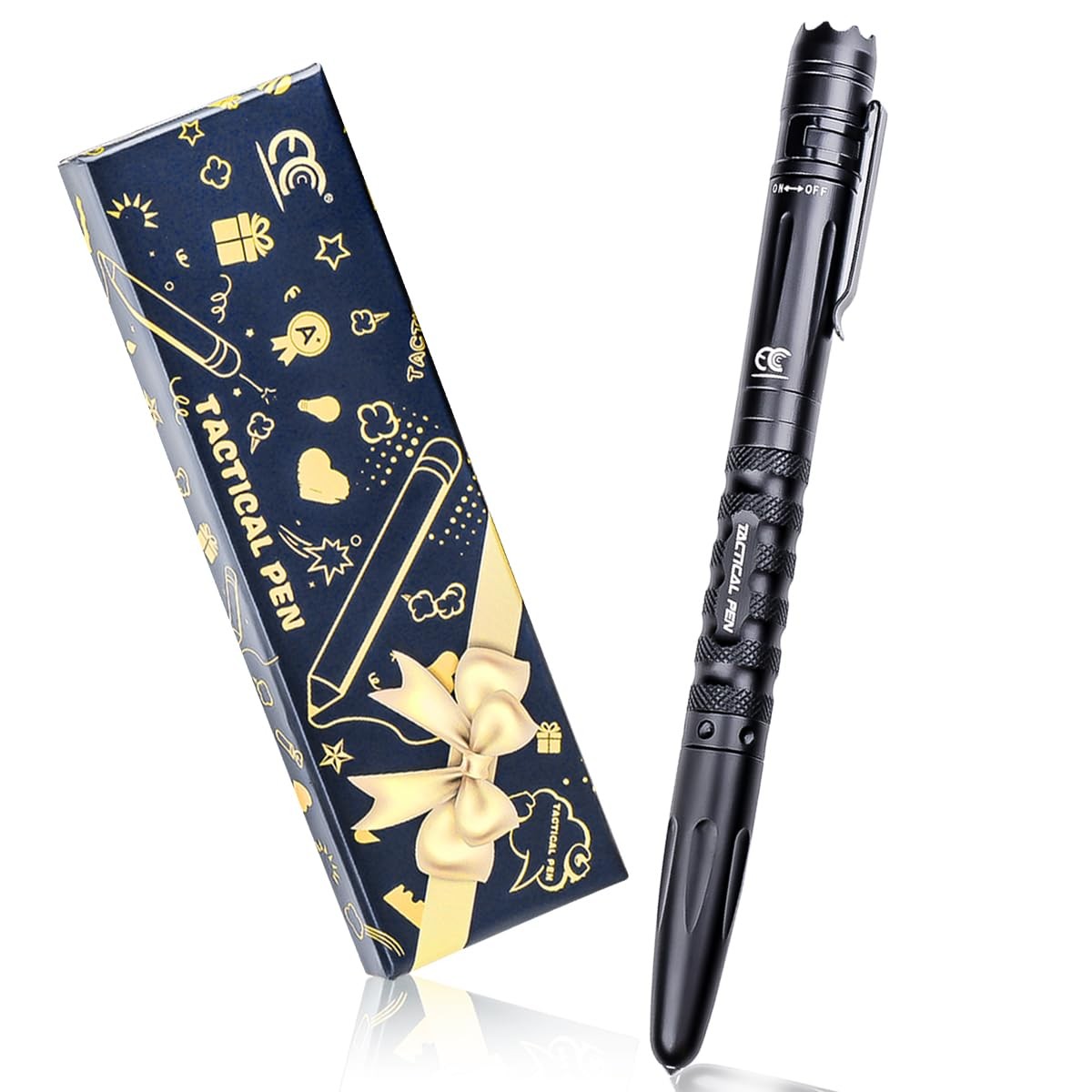 Tactical Pen with Flashlight, Led Flashlight with AAA, Ballpoint Pen, Glass B…
