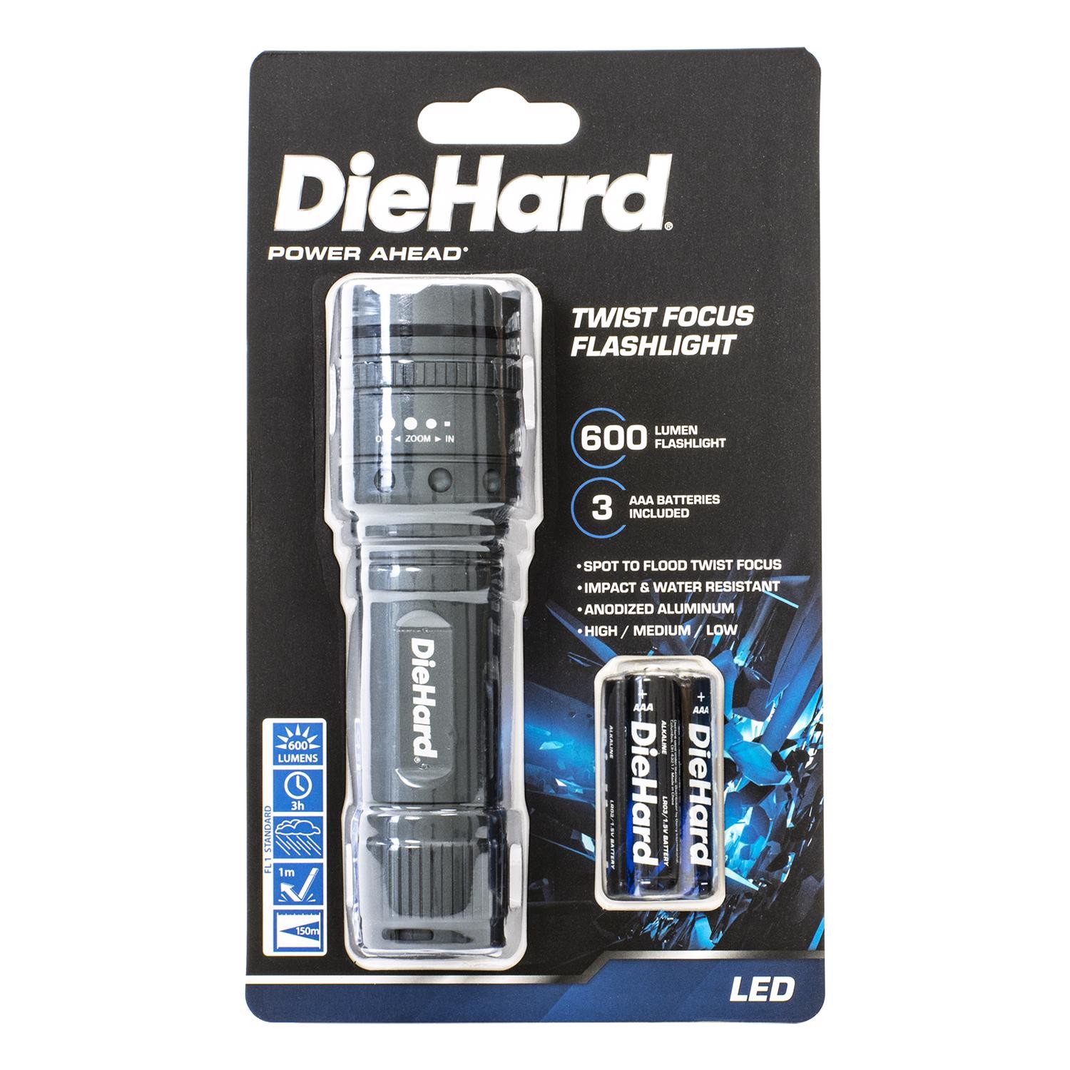 Dorcy 41-6121 600 Lumens Waterproof Aluminum DieHard LED Twist Focus Flashlight