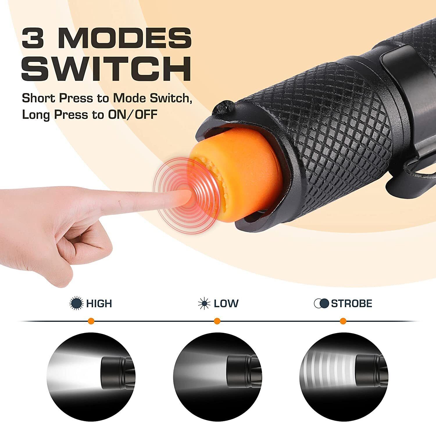 EverBrite 80LM/150LM Super LED Flashlights 3 Lighting Modes Adjustable Focus NEW