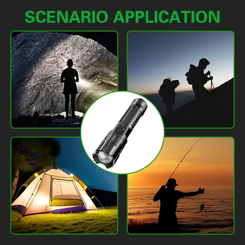 Mini Rechargeable LED Flashlight Tactical Police Super Bright Torch Zoomable Lot