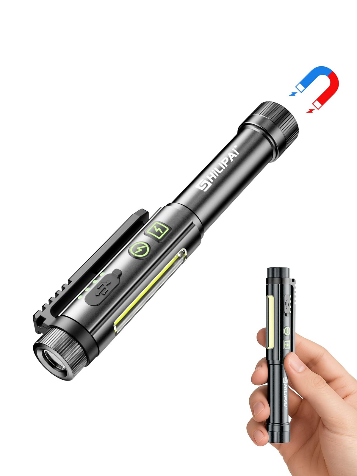 Penlight Flashlight, Rechargeable Work Light 600 Lumens COB LED Pen Light wit…