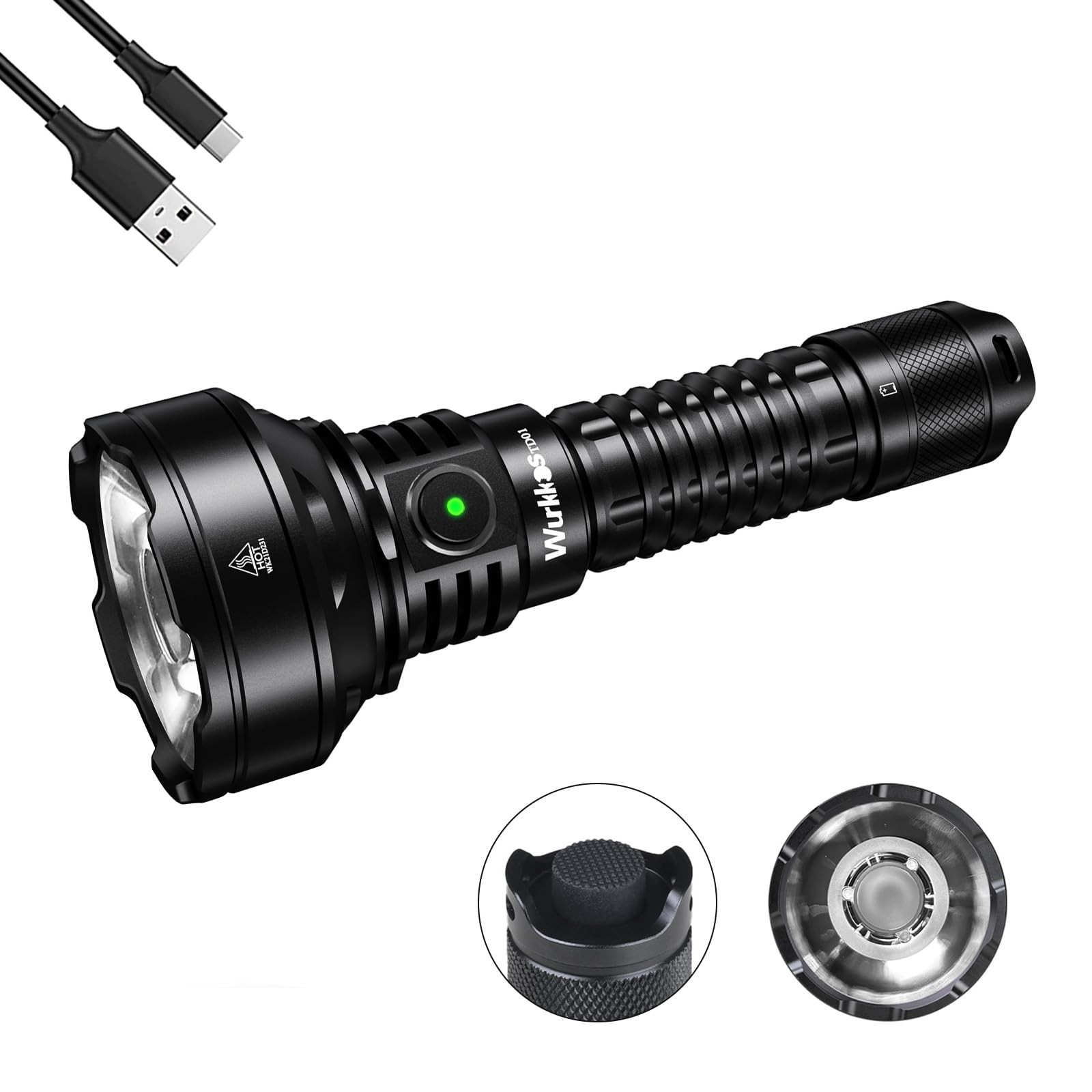 Wurkkos LED Tactical Flashlight Rechargeable – TD01C Spotlight