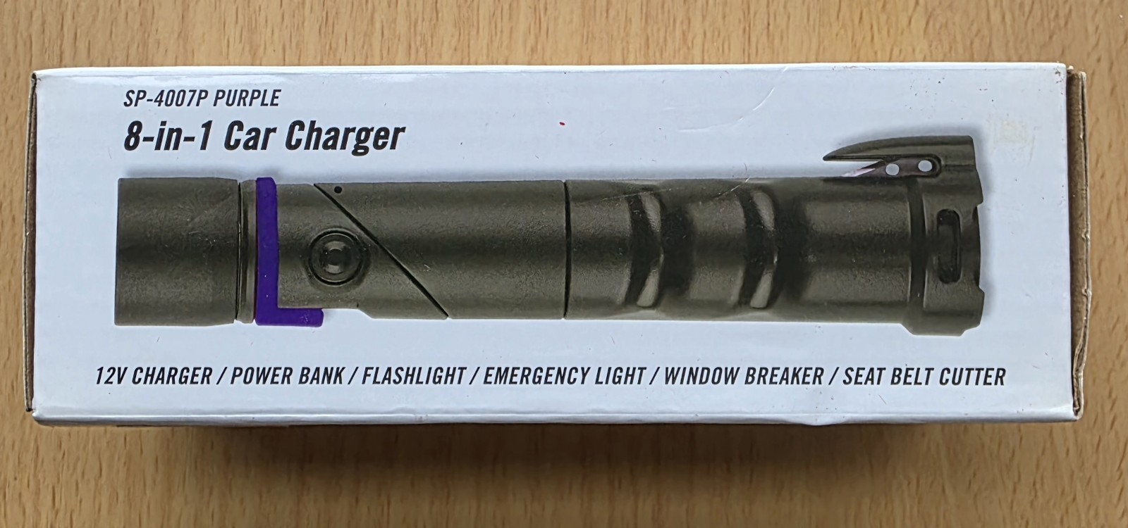 8in1 12V Charger Power Bank Flashlight Window breaker seat Belt Cutter SP-4007P
