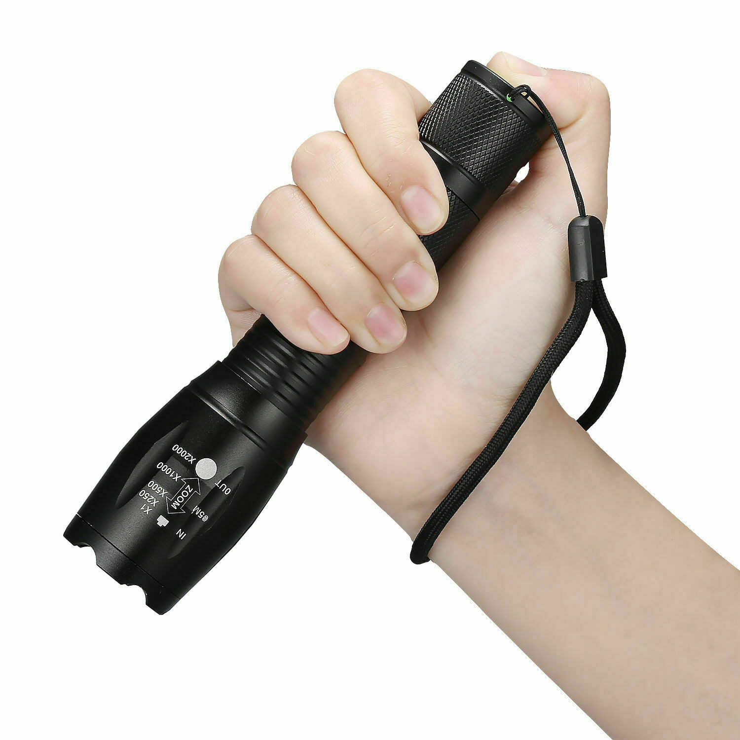 Super-Bright LED Tactical Flashlight 5 Modes Zoomable 2-Pack