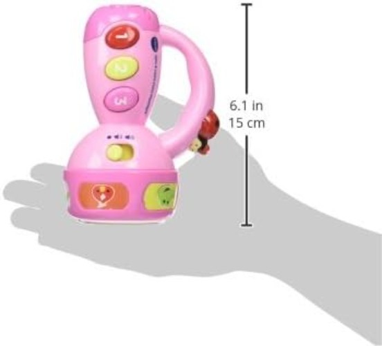 Interactive Pink Flashlight with 50+ Songs for Learning – Perfect for Toddlers