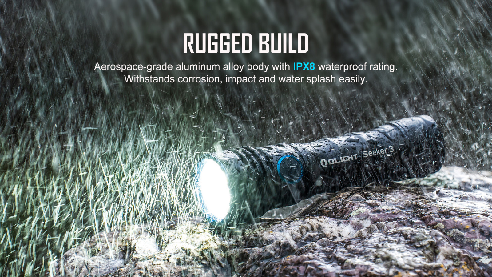 Olight Seeker 3 OD Green Rechargeable Floodlight Flashlight, 3500 Lumens, 220 M