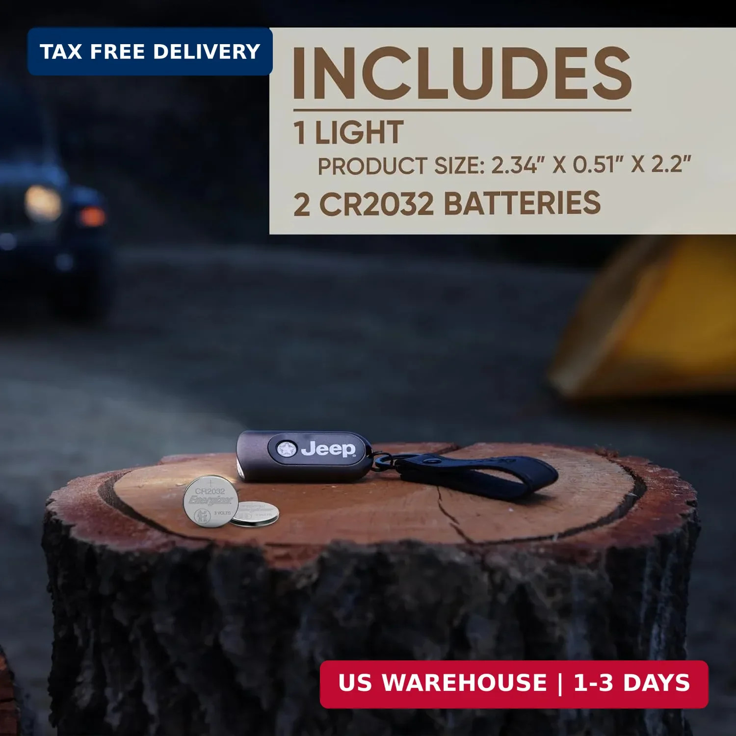 Energizer Jeep Keychain Flashlight, Bright Compact Portable Flashlight Keychain,