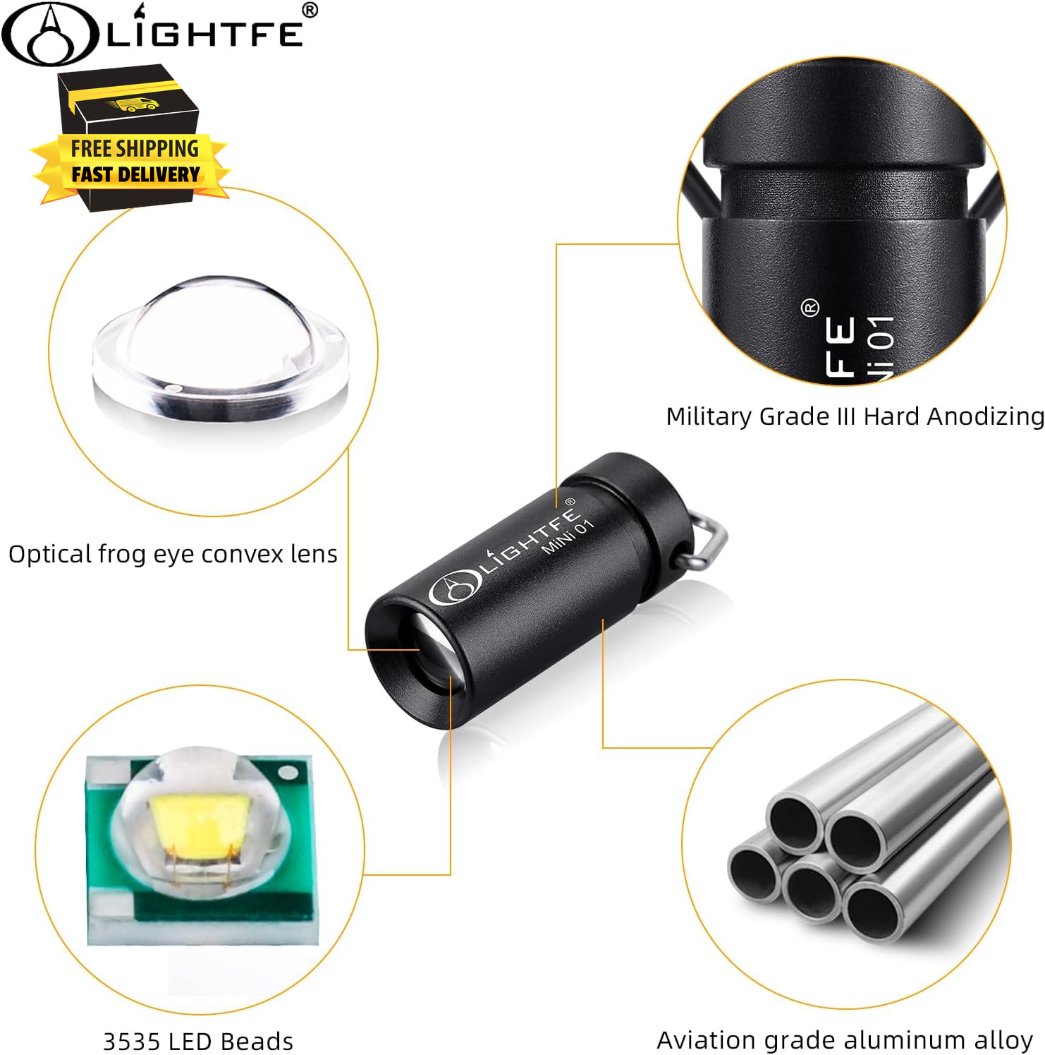 MINI01 Keychain Flashlight Mini Keychain Light Is Light, Small, and Bright (Mini