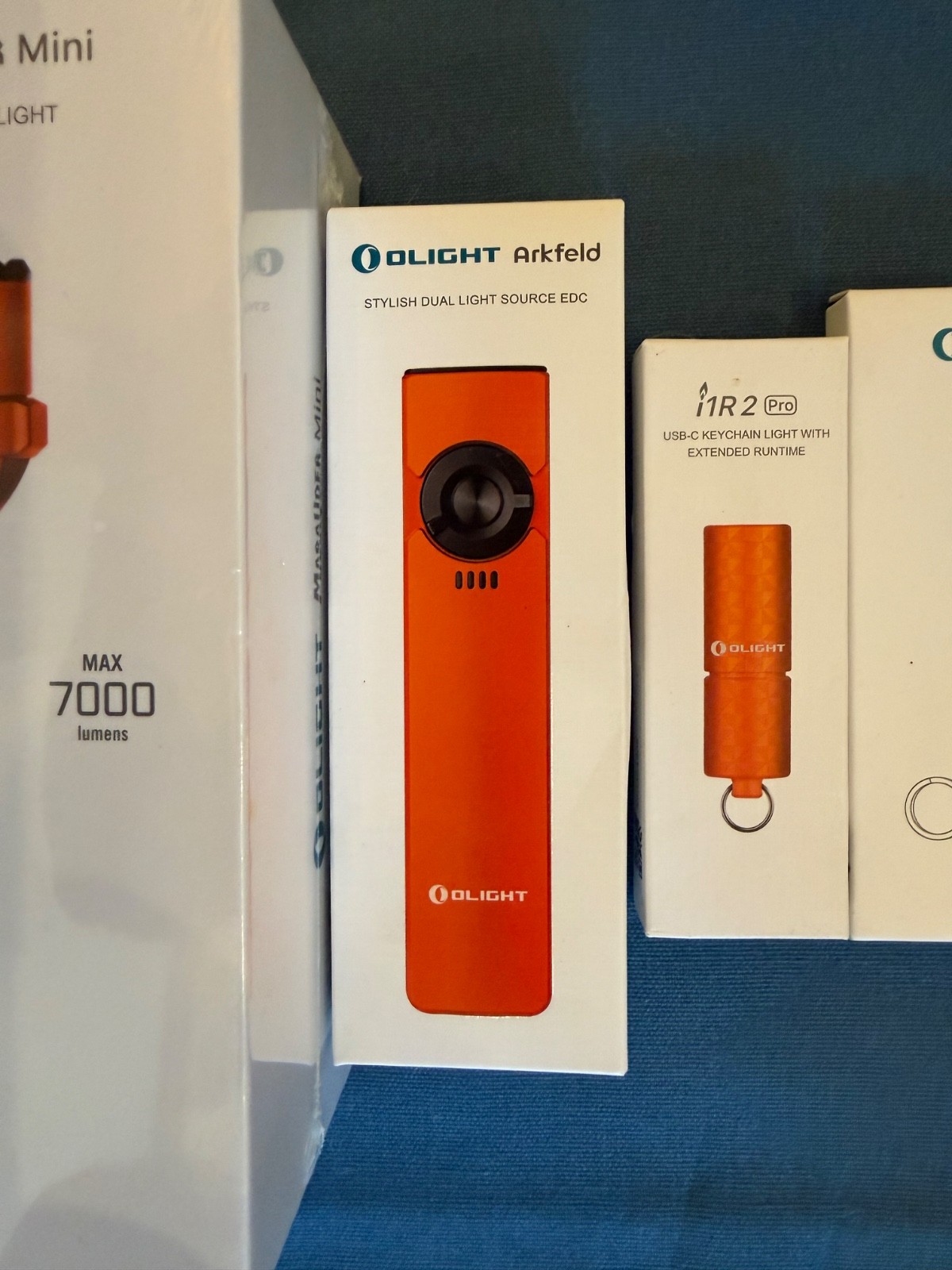 Olight Marauder Mini ORANGE BUNDLE! MARAUDER MINI, ARKFELD, AND I1R2 PRO NEW!!