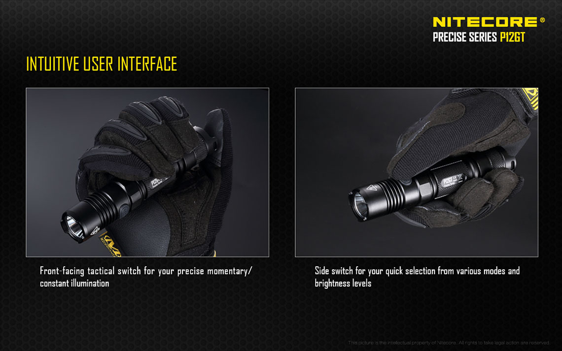 Nitcore P12GT Flashlight XP-L HI V3 1000Lm w/8x FREE Eco-Sensa CR123A Batteries