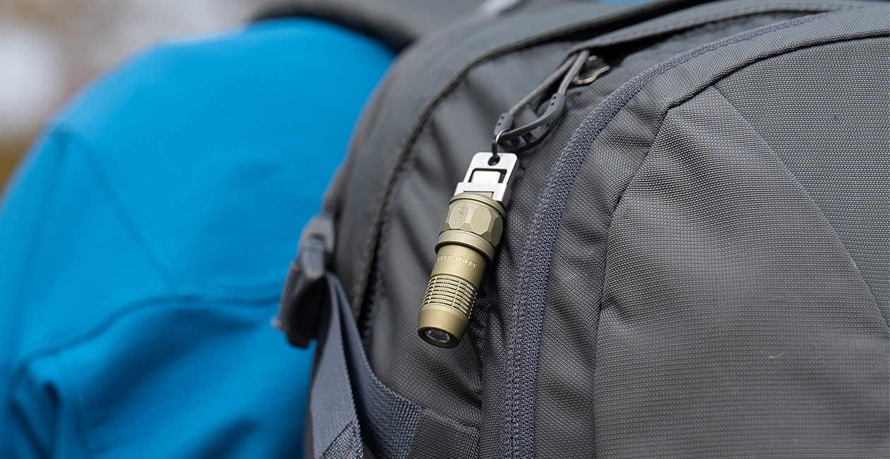 Olight iUltra Olive Green OAL Keychain Flashlight, 80 Lumens, USB-C Charging