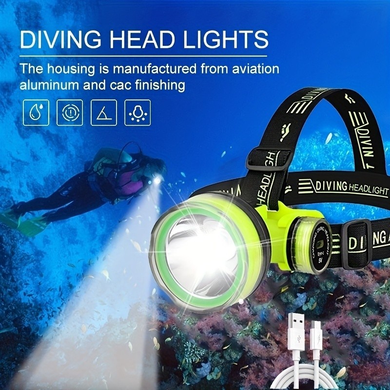 Diving LED Headlamp Professional Headlight Diver Spearfishing Light Head Torch