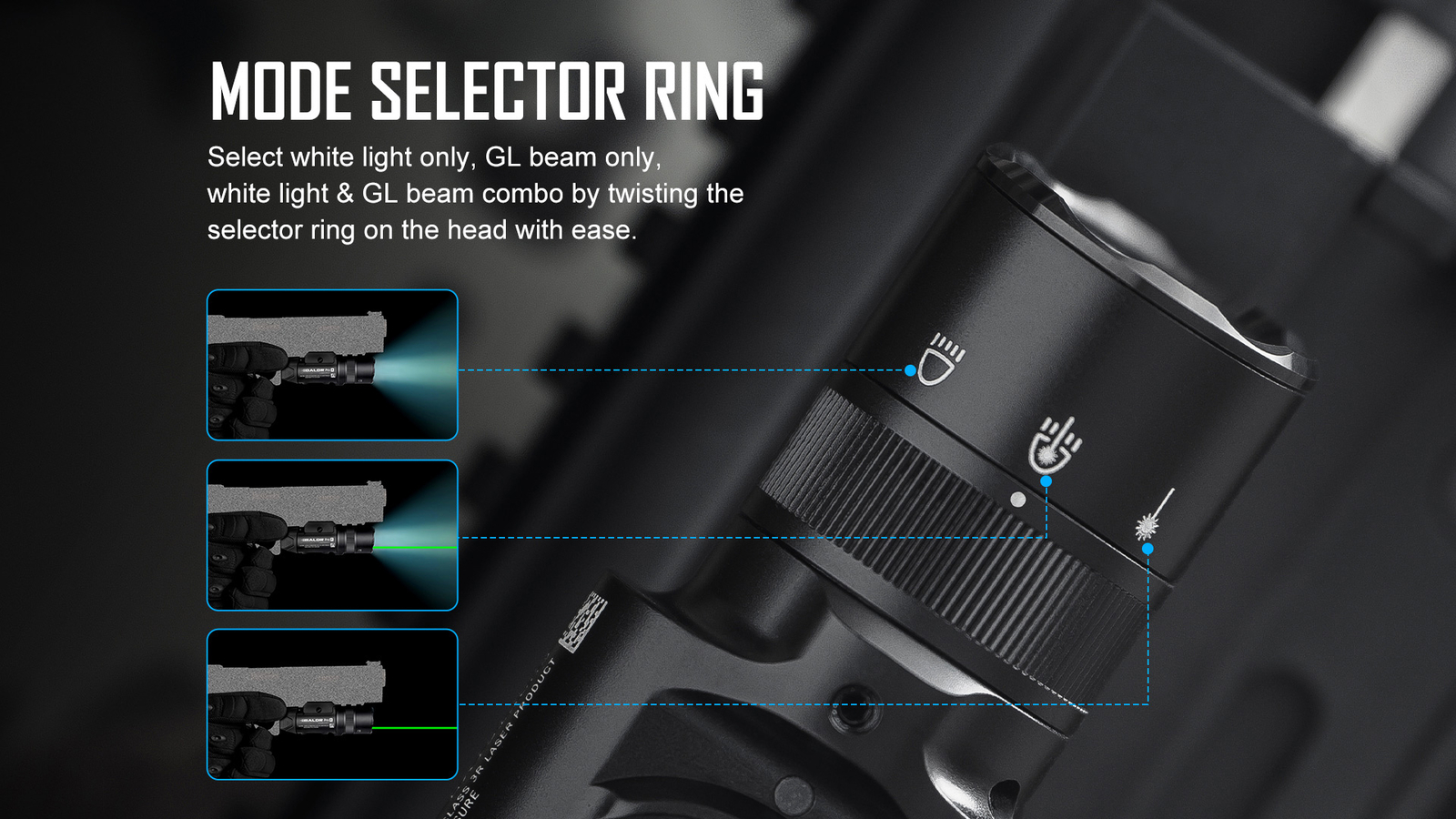Olight Baldr Pro R 1350 Lumen Rechargeable Flashlight with Green Beam