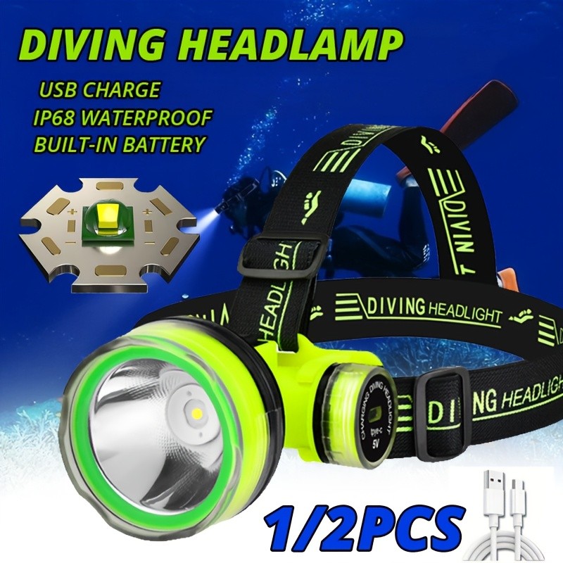 Diving LED Headlamp Professional Headlight Diver Spearfishing Light Head Torch