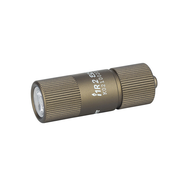 Olight i1R 2 EOS Desert Tan Rechargeable LED Keychain Flashlight, 150 Lumens