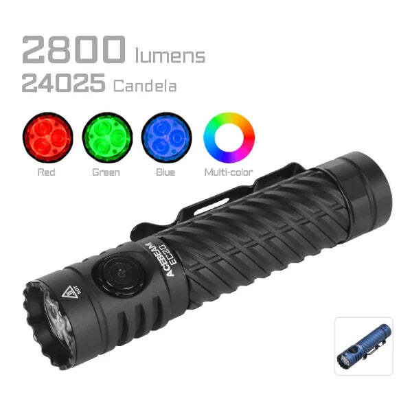Acebeam EC20 2800 Lumens Multipurpose Rechargeable EDC Flashlight Torch – Blue