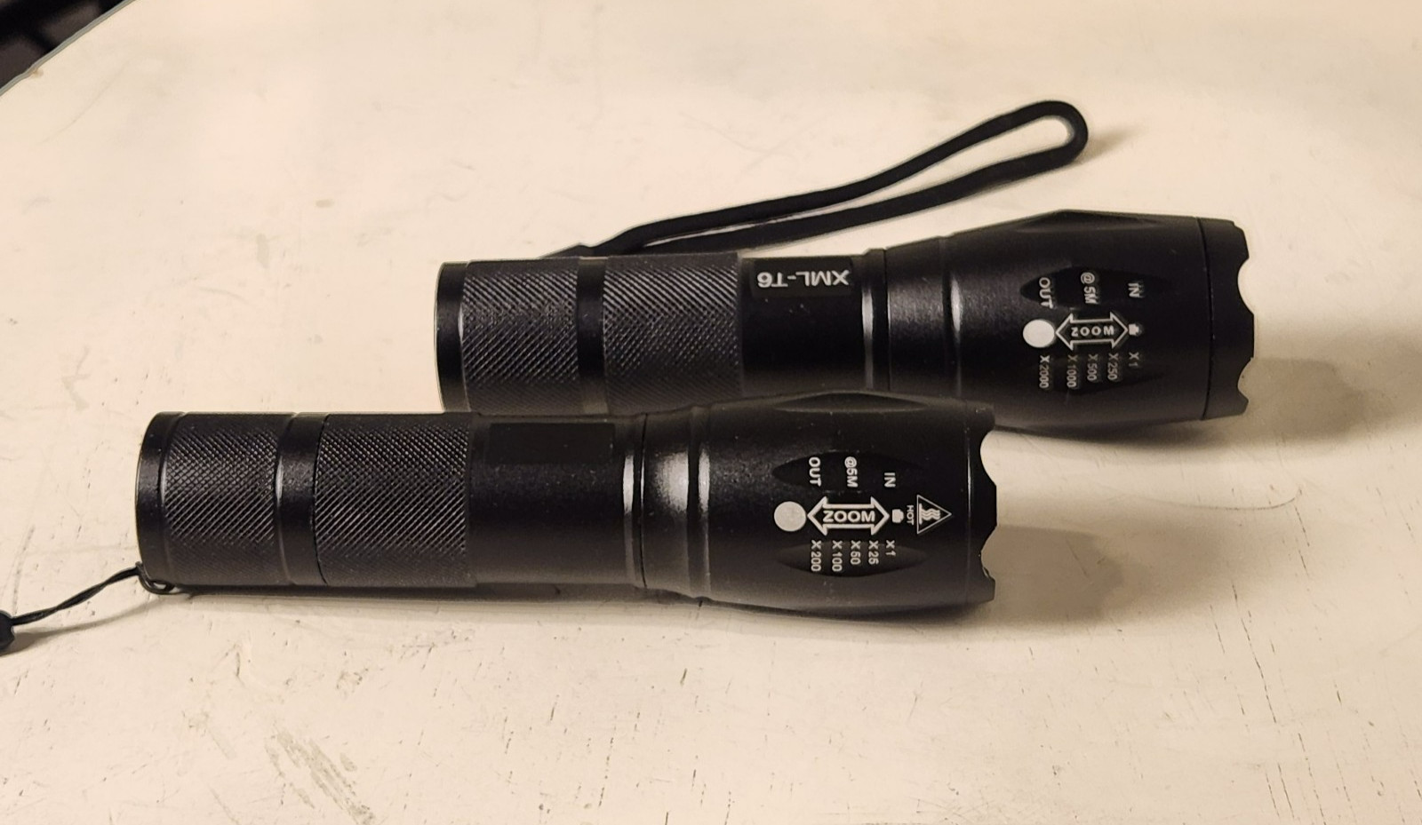 2 Pack Tactical Flashlight XML-T6 LED Zoomable Military Torch Light Unbranded