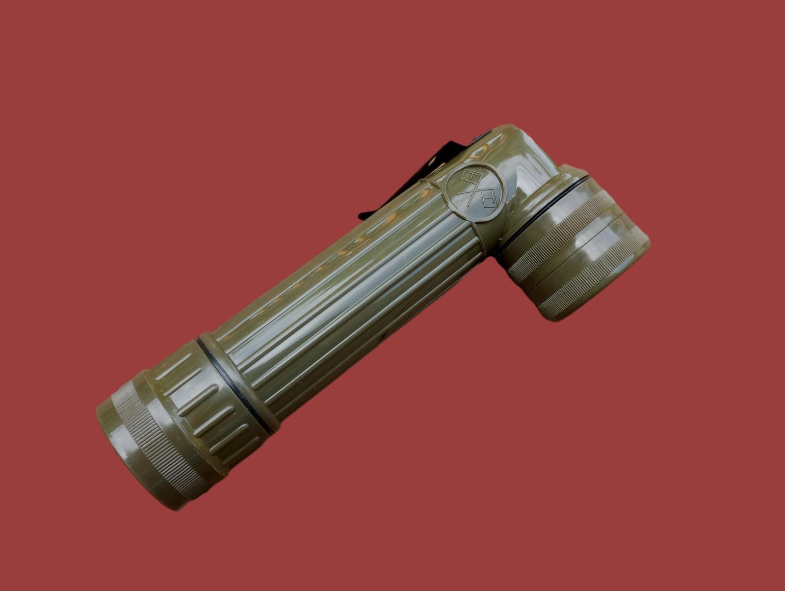 FRENCH MILITARY ISSUE ANGLE HEAD FLASHLIGHT TL122D OD GREEN ORIGINAL SURPLUS NEW