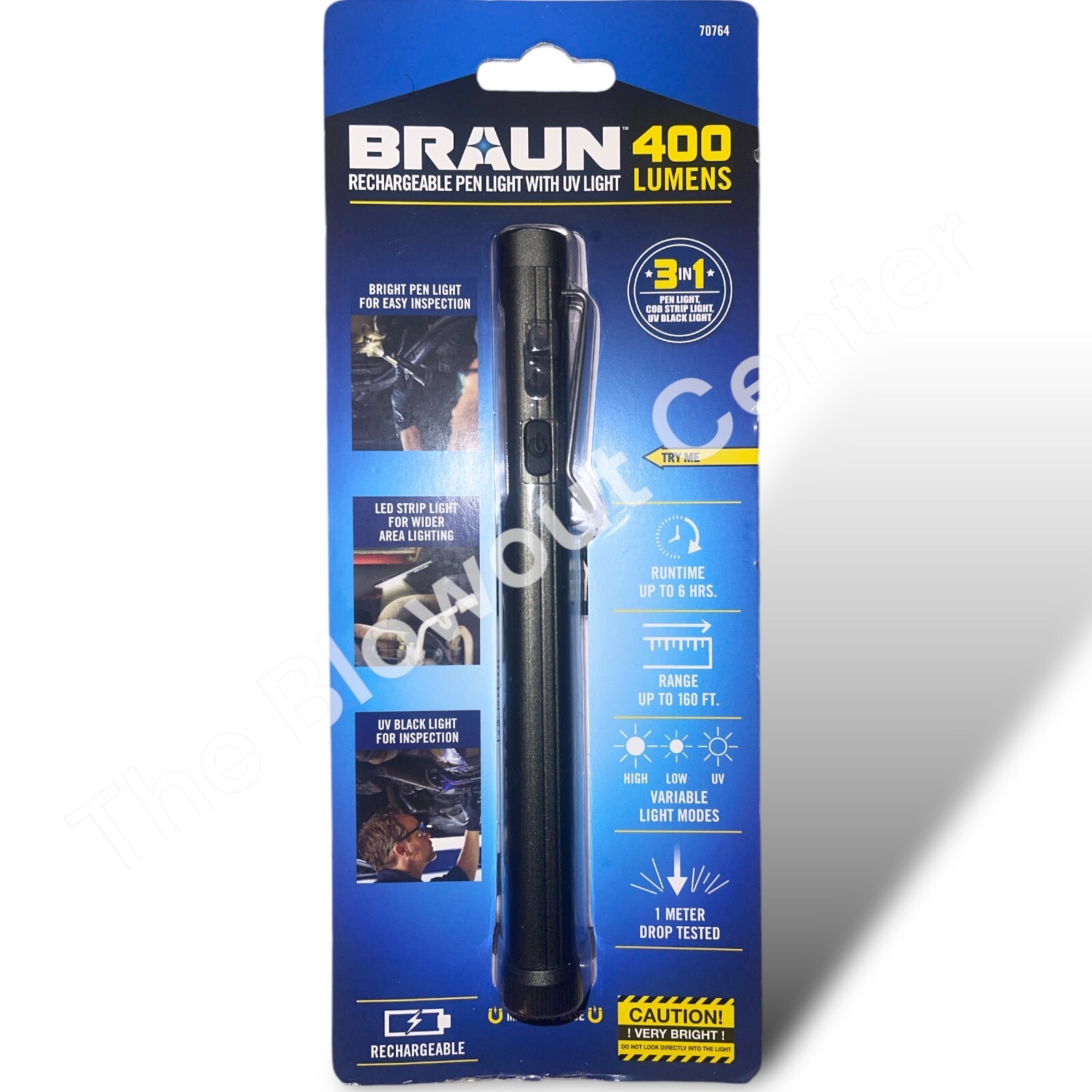 NEW Braun Rechargeable 3-in-1 Pen Light 400 Lumens with UV Light – SHIPS FREE!!