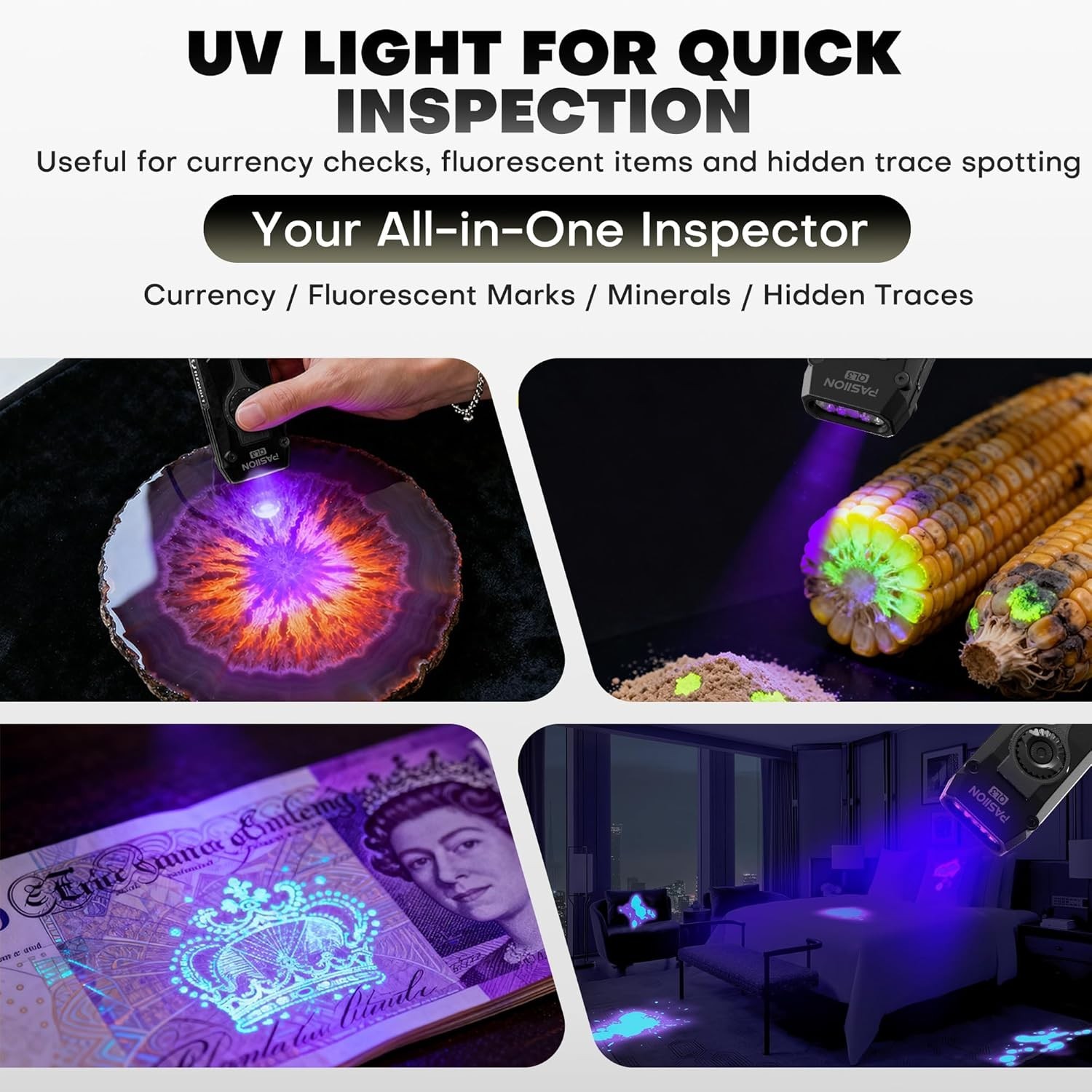 1200 Lumen Rechargeable EDC Flashlight with UV Light & Red Laser