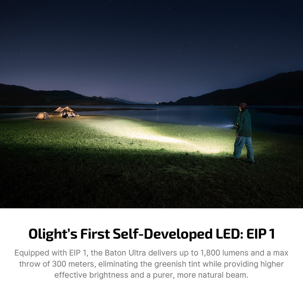 Olight Baton Ultra Olive Green 1800 Lumens & Baton 4 Arctic Flame 1300 Lumens