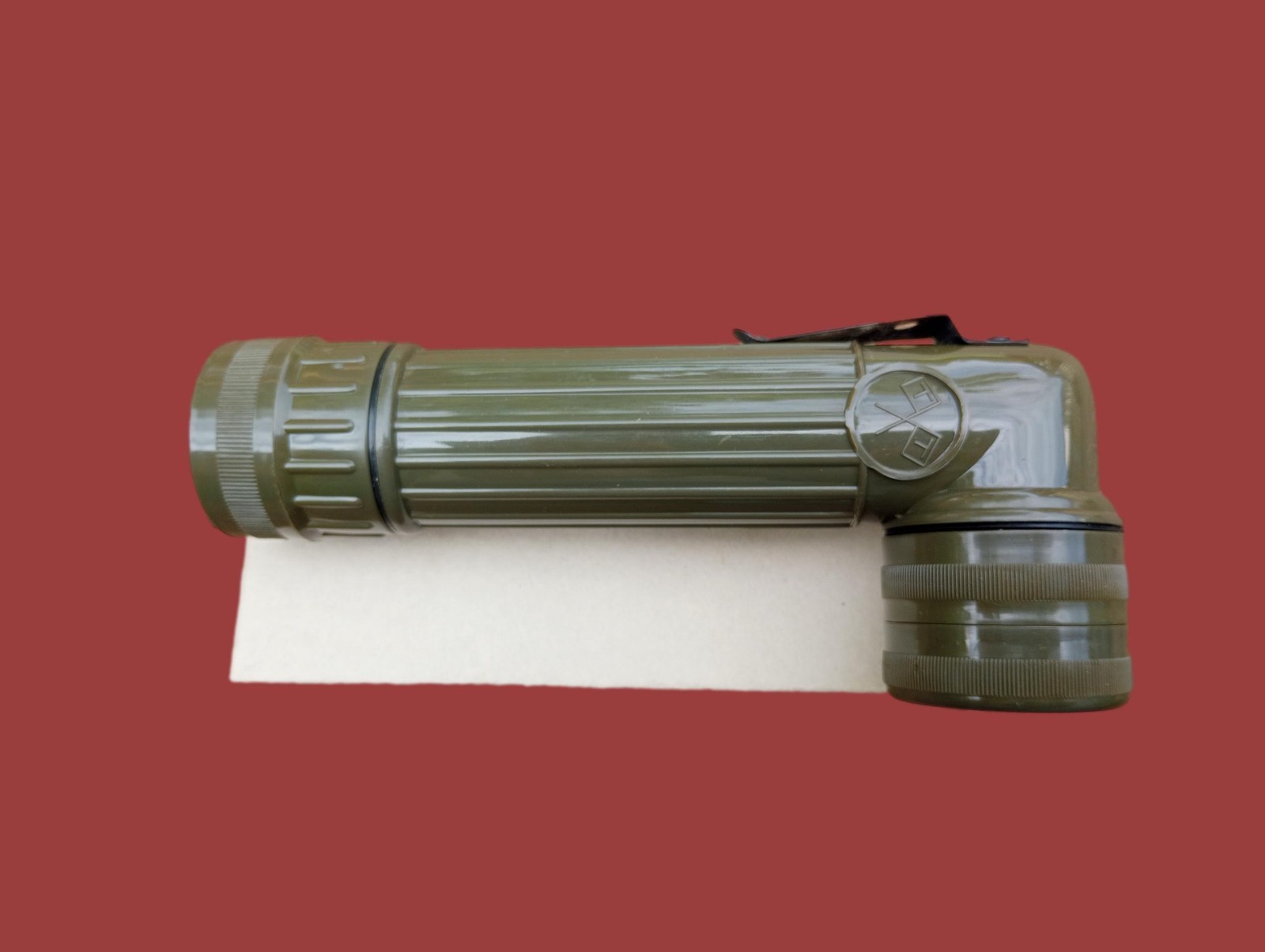 FRENCH MILITARY ISSUE ANGLE HEAD FLASHLIGHT TL122D OD GREEN ORIGINAL SURPLUS NEW