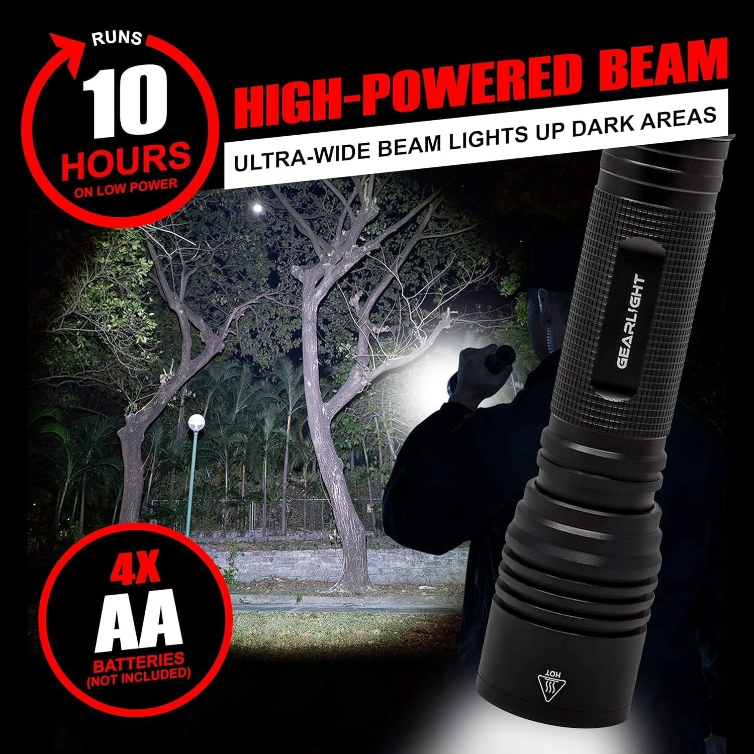 GearLight S2000 LED Flashlight High Lumens – Super Bright, Powerful, & Tactical