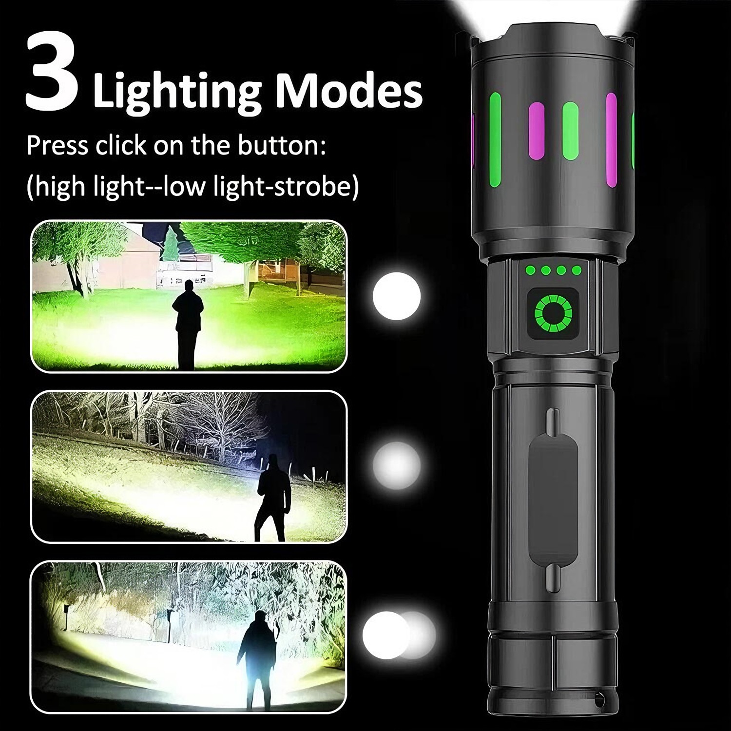 350000000 Lumen Super Bright LED Tactical Flashlight Rechargeable LED Work Light