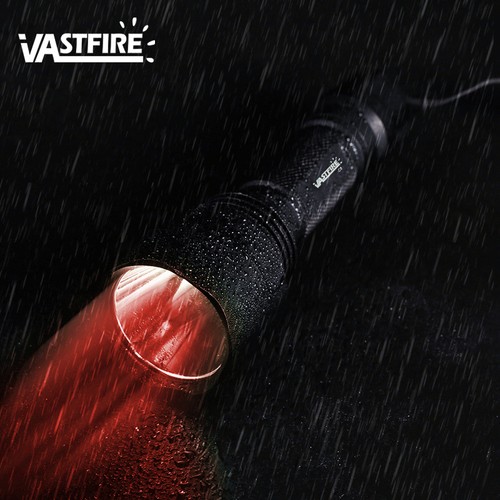800Yards Hunting Red Light LED Flashlight Torch Quick Detach 20mm Picatinny Rail