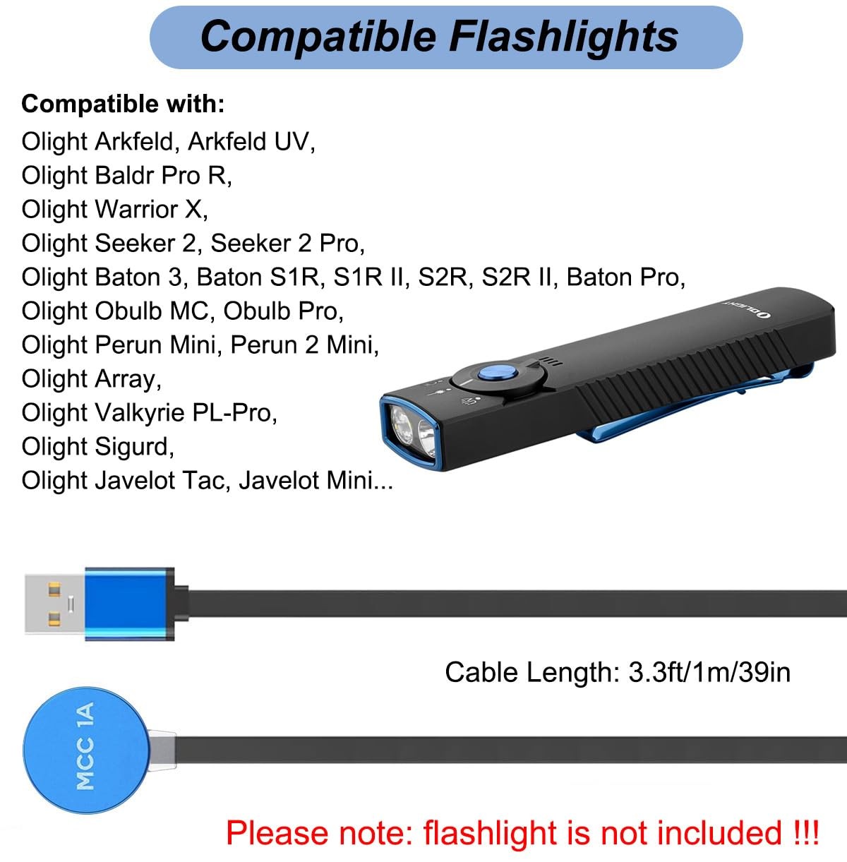 Charger for Olight Arkfeld, Arkfeld UV, Baldr Pro R, Warrior X, Seeker 2,…