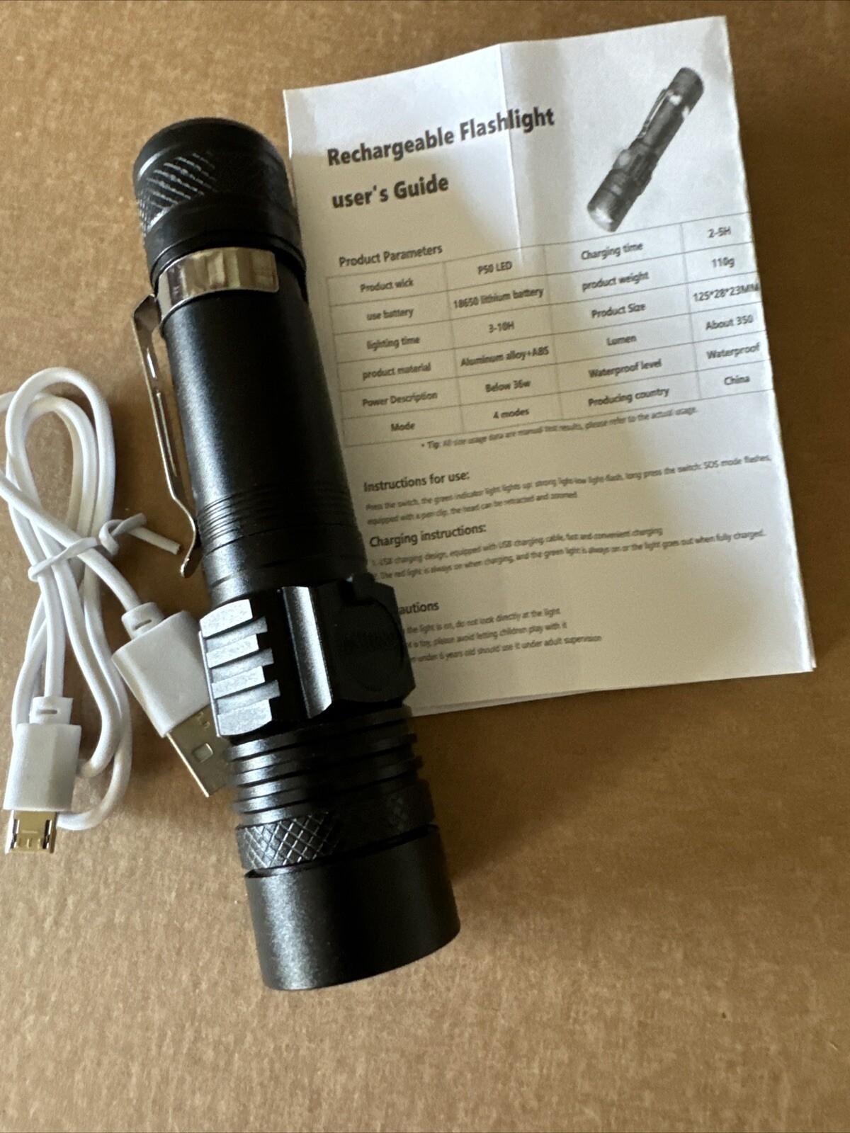 Pocket LED rechargeable flashlight NEW shipping included