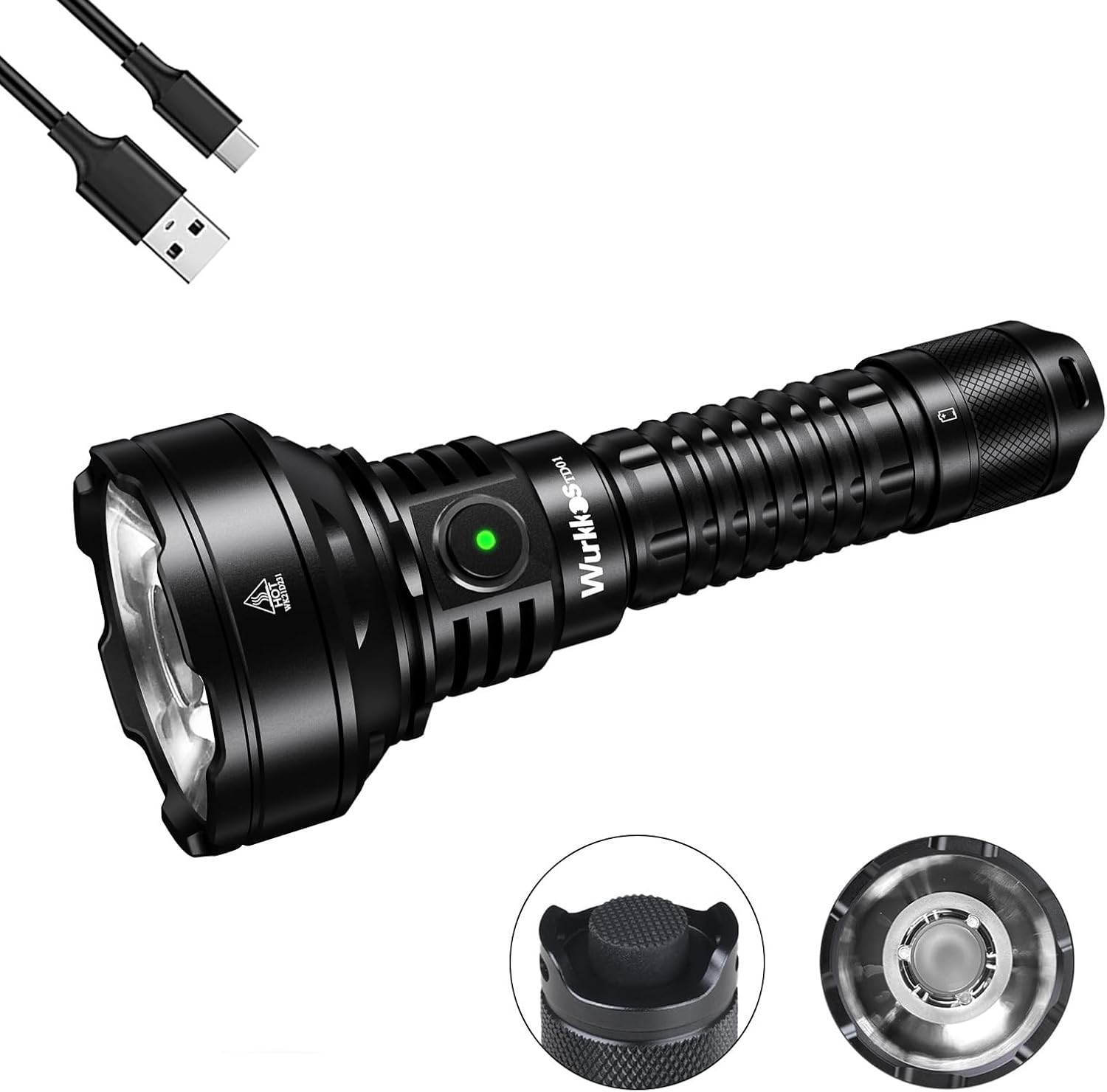 Wurkkos LED Tactical Flashlight Rechargeable – TD01C Spotlight