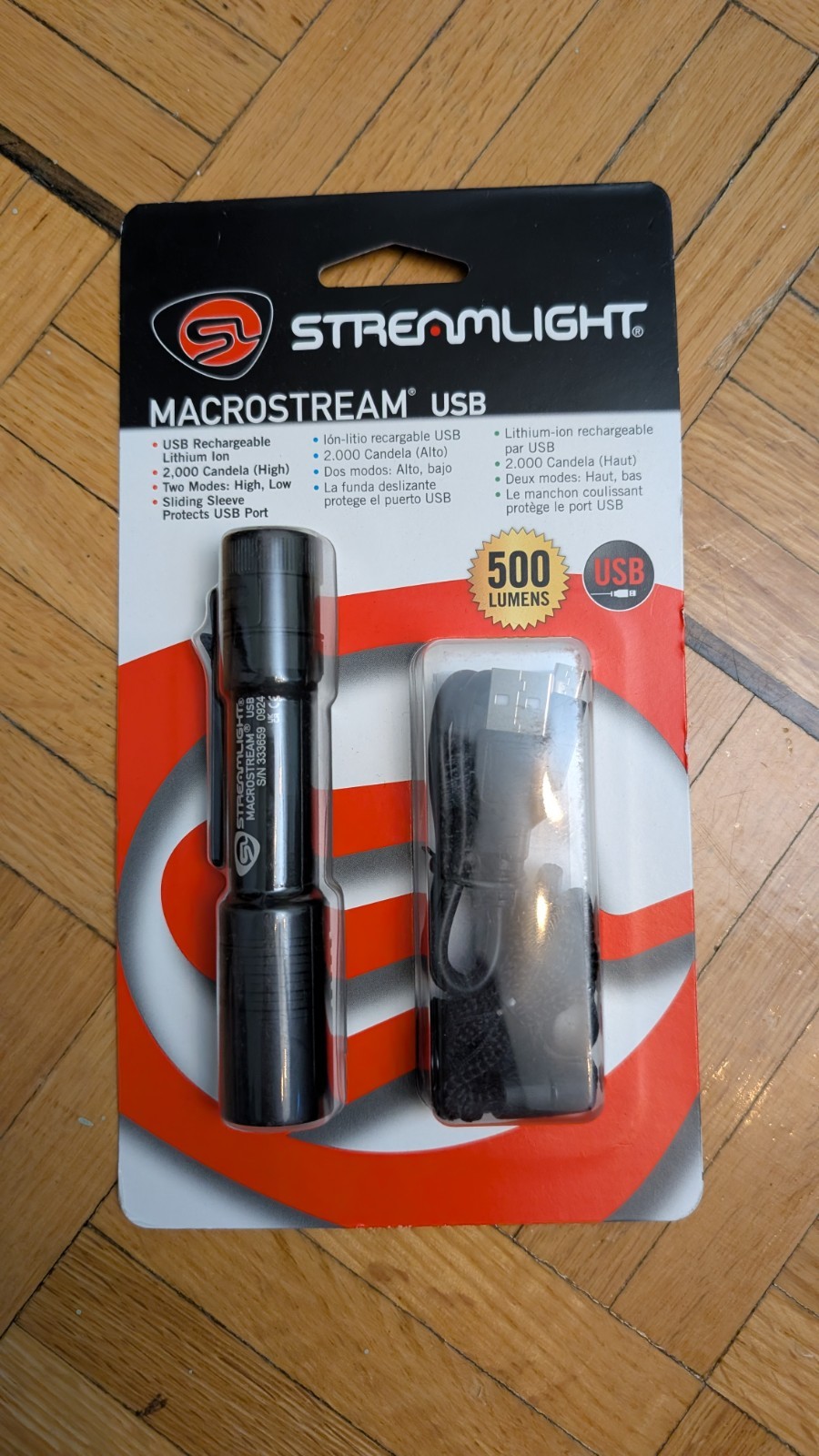 Streamlight Macrostream USB Flashlight 500 Lumens With USB Cord