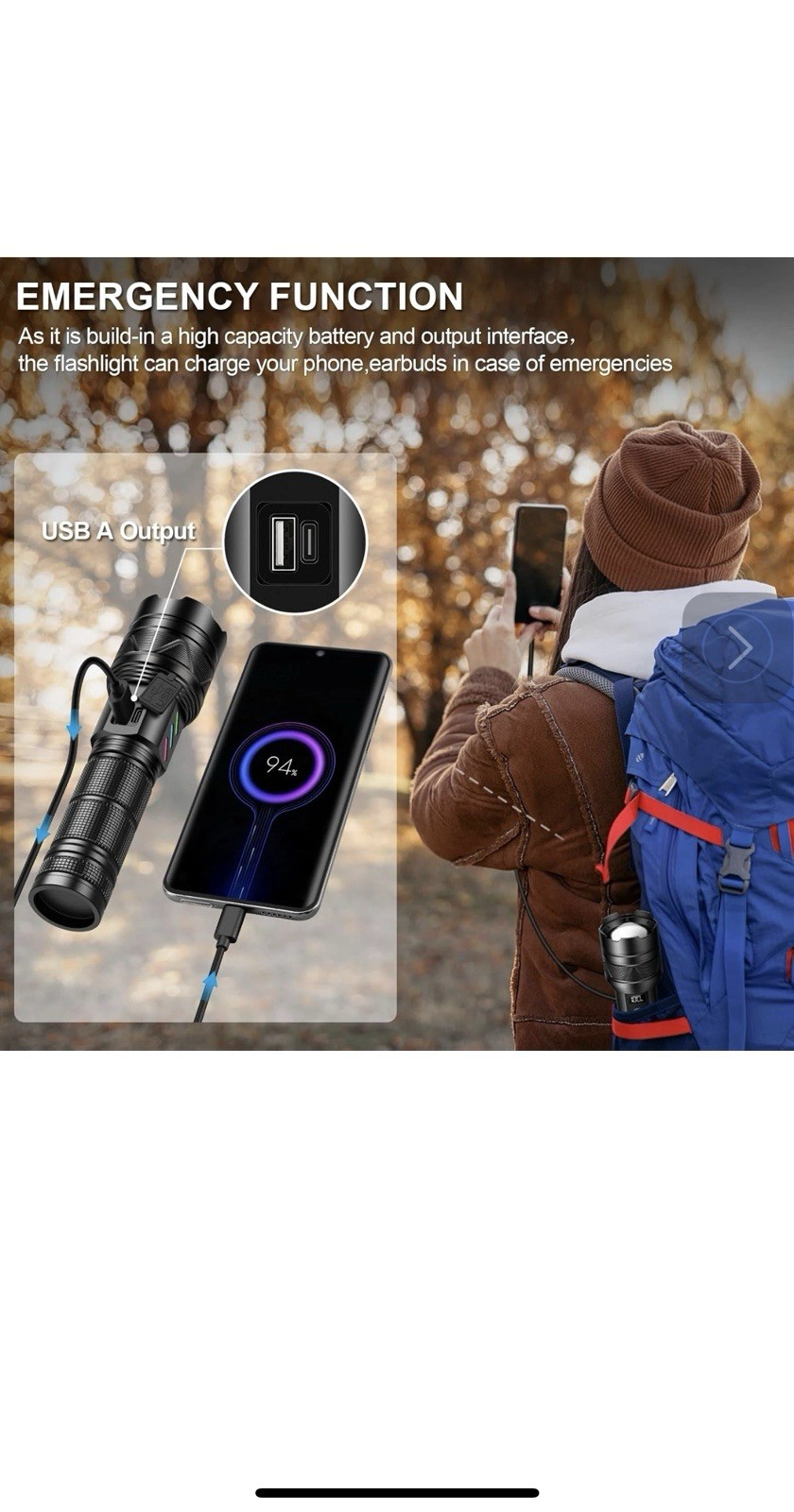 Rechargeable Flashlights 100000 High Lumens, Long Range 5000Ft, Super Bright LED