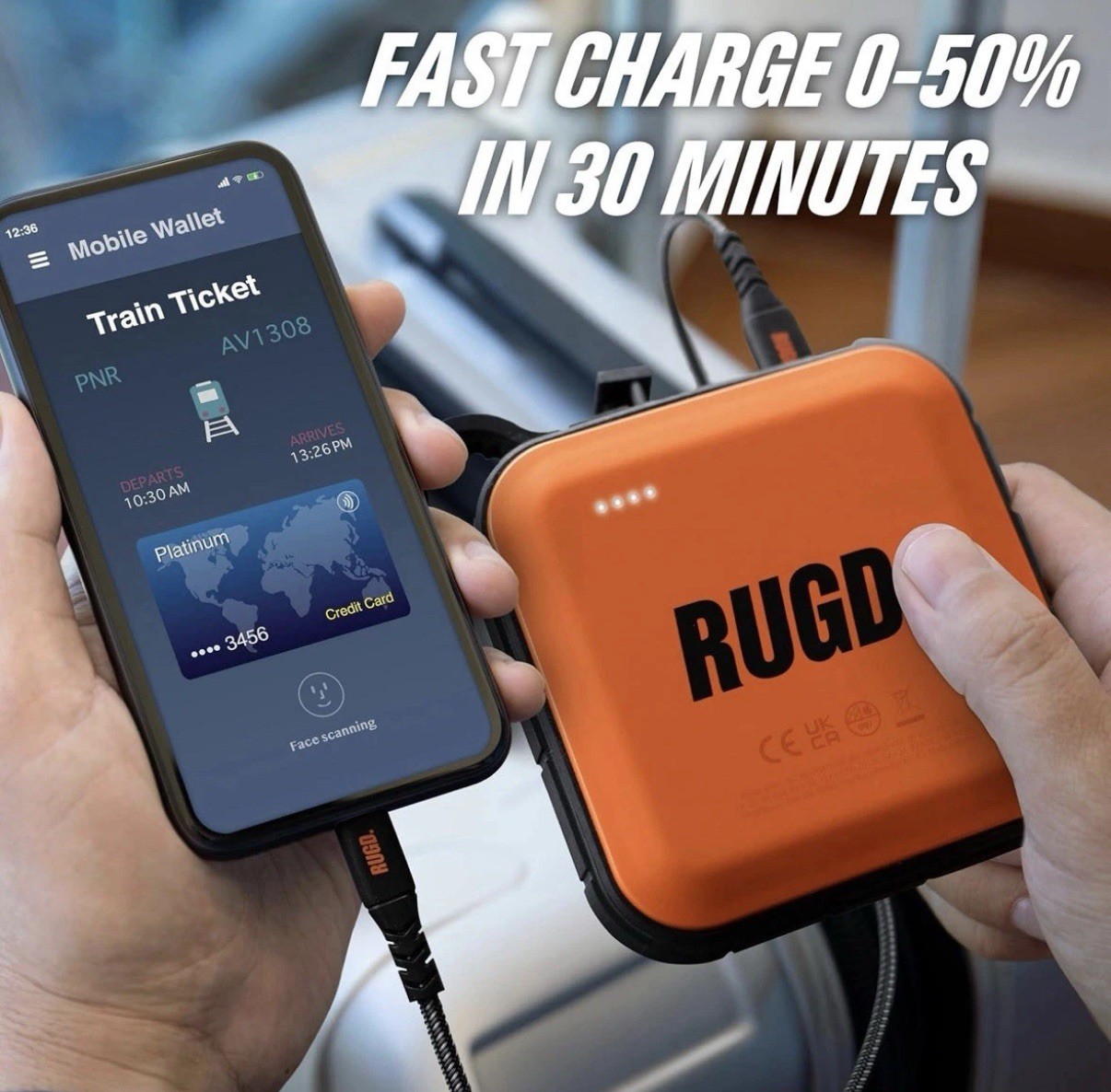 RUGD Power Brick With Clio Built In Light – Shock, Water, & Dust Proof IP67
