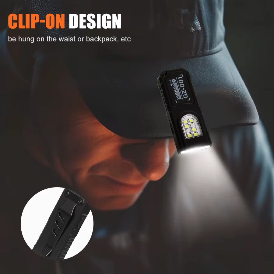 Powerful Mini LED Keychain Flashlight USB Rechargeable Waterproof EDC SOS Light